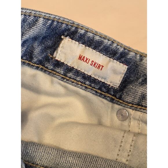 Lucky Brand Light Wash Denim Jean Raw Hem Maxi Skirt | 8/29 | EUC Preppy Boho - Picture 9 of 12